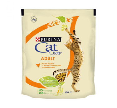 Сухой корм для взрослых кошек Purina Cat Chow, домашняя птица, 400 г
